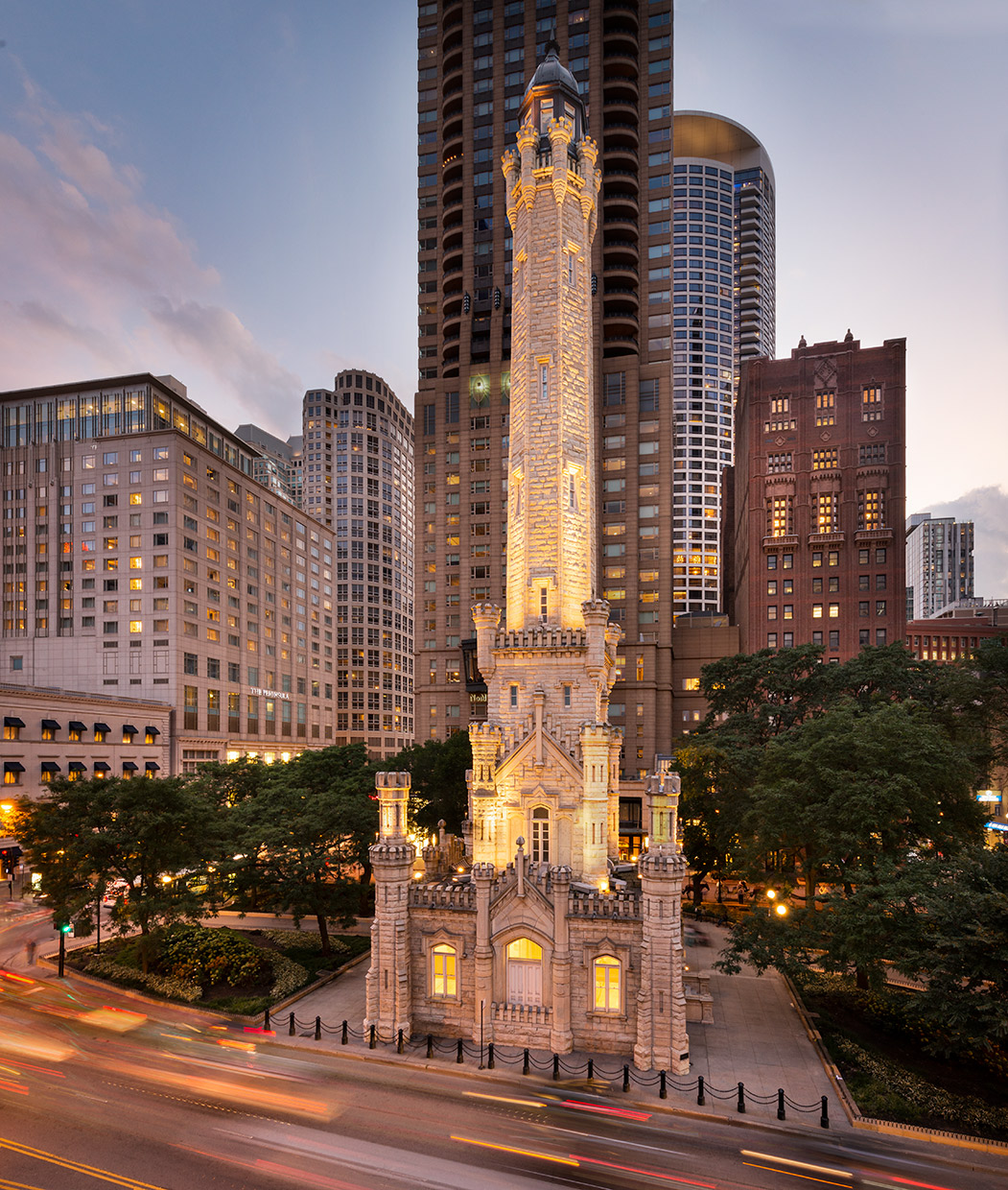 Historic Water Tower building on Michigan Avenue in downtown Chicago